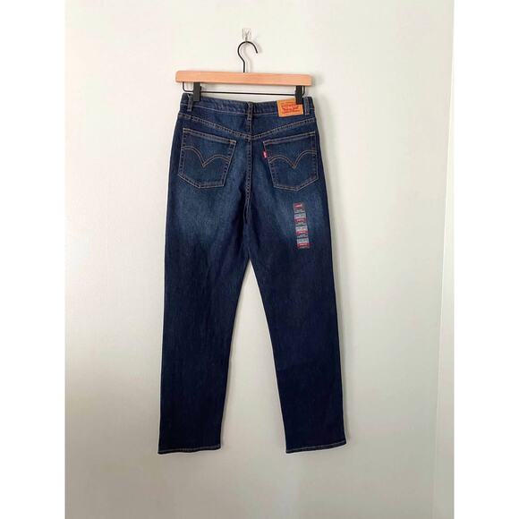 Levi's NEW Ribcage Teen  Jeans, Straight Ankle Dark Wash - Picture 4 of 10